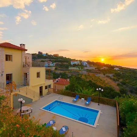 Villa, Private Pool, Seaview, In Beautiful Medieval Town Maroulas, Nw Coast-2